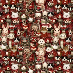 Animal Crowd (Flannel) (Digital) - CHRISTMAS