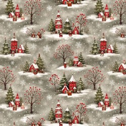 Village Scenes (Flannel) (Digital) - GRAY