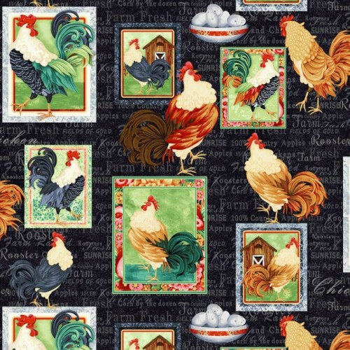Roosters Patch - BLACK