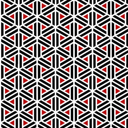 Geometric Triangles and Stripes - RED/BLACK
