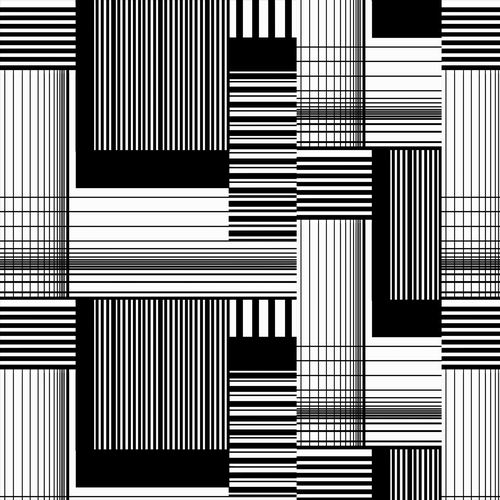 Patchwork Stripe Blocks - BLACK/WHITE