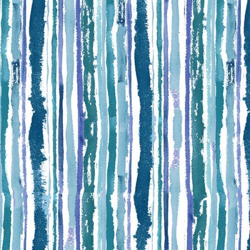 Watercolor Stripe - MULTI BLUES