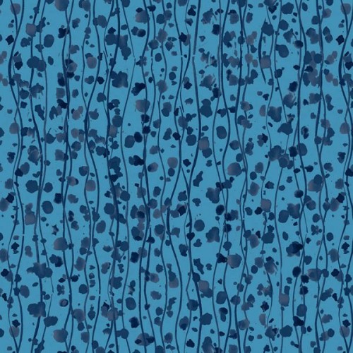Wavy Stripe with dots - BLUE