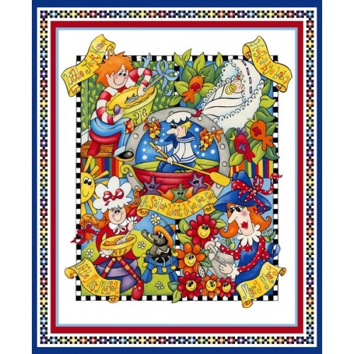 Bed Time Rhymes QUILT PANEL (90CM)