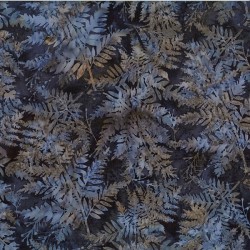 Fern Leaves-DARK BLUE/BROWN