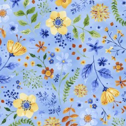 Flowers & Leaves - BLUE (Digital)