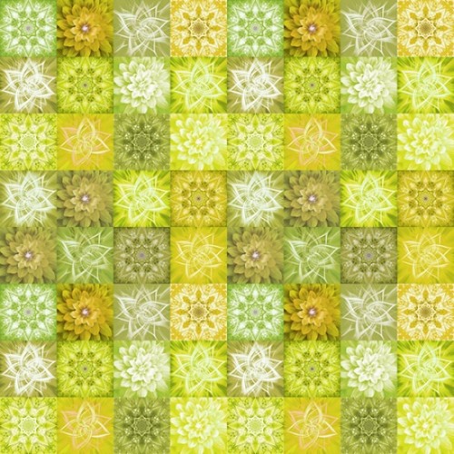 DreamBig - Flower Tiles - CHARTREUSE (Digital)
