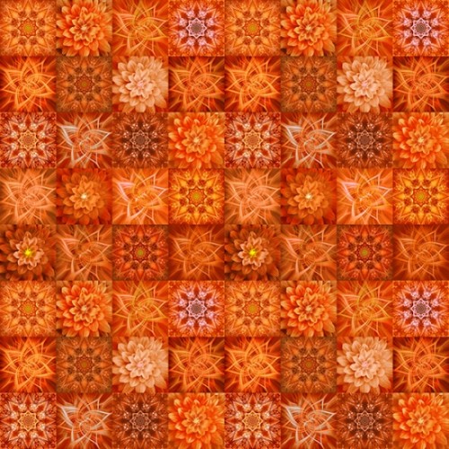 DreamBig - Flower Tiles - PERSIMMON (Digital)