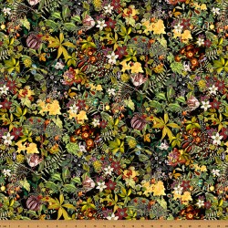 Flowers & Leaves - BLACK
