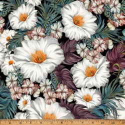 Island Bouquet Flowers & Leaves - WHITE