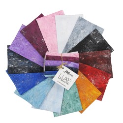 LUXE Metallic FAT QUARTERS (14pcs) - Precut - SILVER