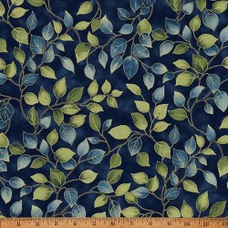 Vines (Metallic) - NAVY/GOLD