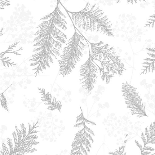 TOSSED BRANCHES - WHITE/SILVER