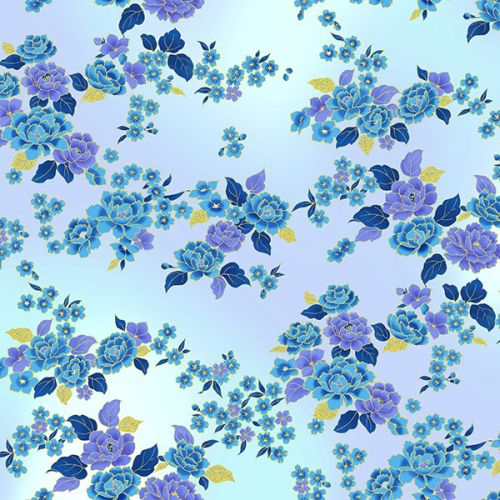 Small  Flowers - PERIWINKLE/GOLD