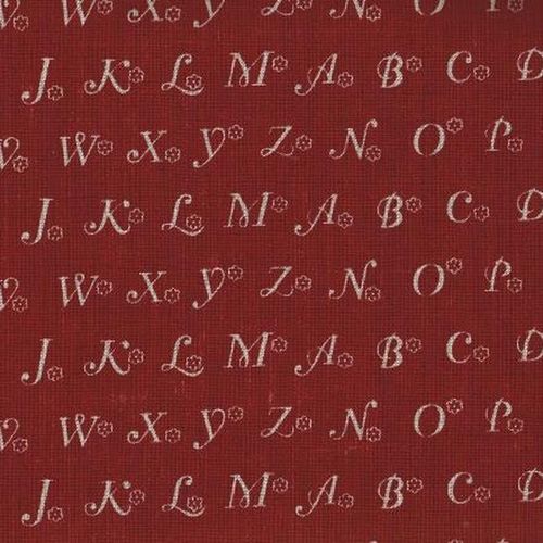 Linen 100% (1.5m) - Alphabets - RED