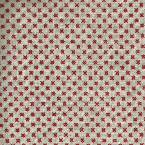 Linen 100% (1.5m) - Tiny Flowers - RED