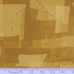 Fabric Scrap Collage - MUSTARD