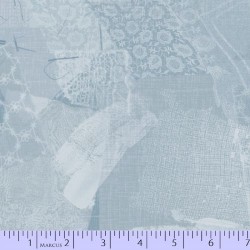 Lace Fabric Scrap Collage - LT BLUE