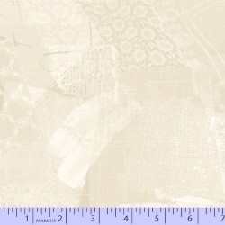 Lace Fabric Scrap Collage - CREAM