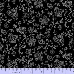 FLORAL VINE - BLACK/SILVER