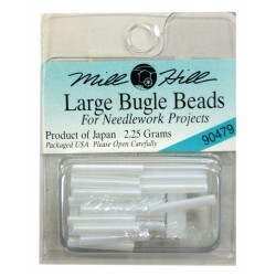 MH Bugle Beads Large - WHITE
