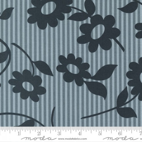 Flowers & Stripes-GREY/BLACK