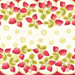 16" Toweling - Strawberries - RED