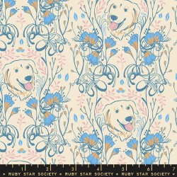 Labradors & Flowers - CREAM