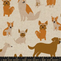 Packed Dogs - NATURAL LINEN CANVAS