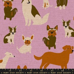 Packed Dogs - PINK LINEN CANVAS