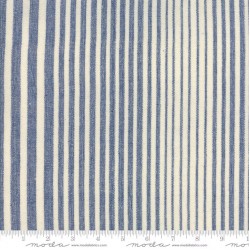 16" Cotton Toweling - CREAM/BLUE STRIPE