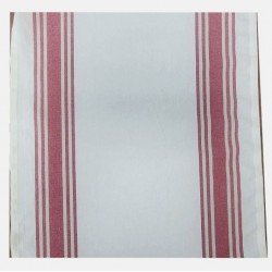 18" Cotton Toweling  - WHITE/RED