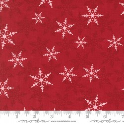 108" Wideback Winter Friends - Falling Snow - BERRY RED