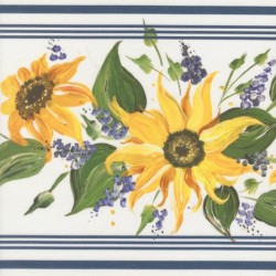 18" Toweling - Summer Solstice (Woven) - WHITE - SUNFLOWER