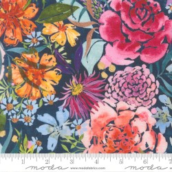 Midsummer Bloom Canvas (100% cotton) - NAVY