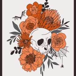 Skull Panel 90cm - GHOST/PUMPKIN