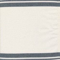 18" Towelling Wide & Narrow Stripe - WHITE/BLACK