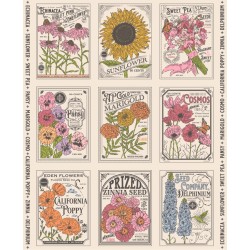 Vintage Seed Packet Panel 90cm - CLOUD