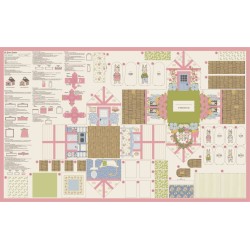 Garden Bunny Cottage  Panel 36"X60" - CLOUD