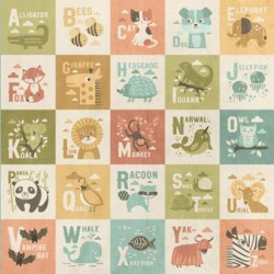 Cuddle Crew ABC Panel 90cm (100% poly) - MULTI