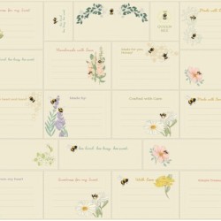 Pollinators Quilt Labels Panel 60cm (Digital) - CLOUD