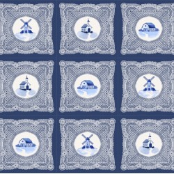 Lace Panel 45"x45" - DELFT BLUE