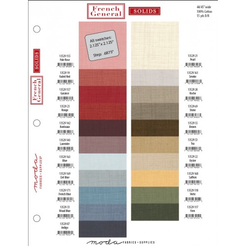 Colour Card - Moda - French General Solids