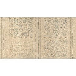 Linen Panel - FG Broderie Embroidery 60cm - ROCHE