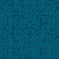 Sketched French Bulldogs - TEAL