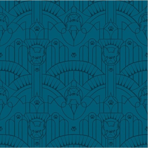 Sketched French Bulldogs - TEAL Sketched French Bulldogs - TEAL
