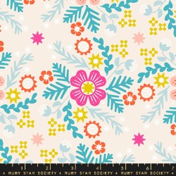 Wild Flowers Linen Canvas - NATURAL