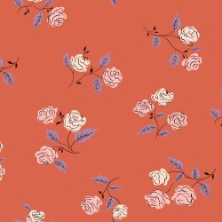 Steno Roses 100% Rayon - CORAL