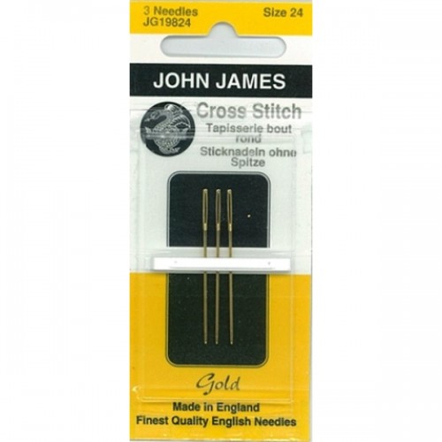 JJ Needles - Gold Plated - TAPESTRY/CROSSSTITCH #24 (3x)