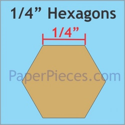 HEXAGON 1/4" PAPER PIECES (200)